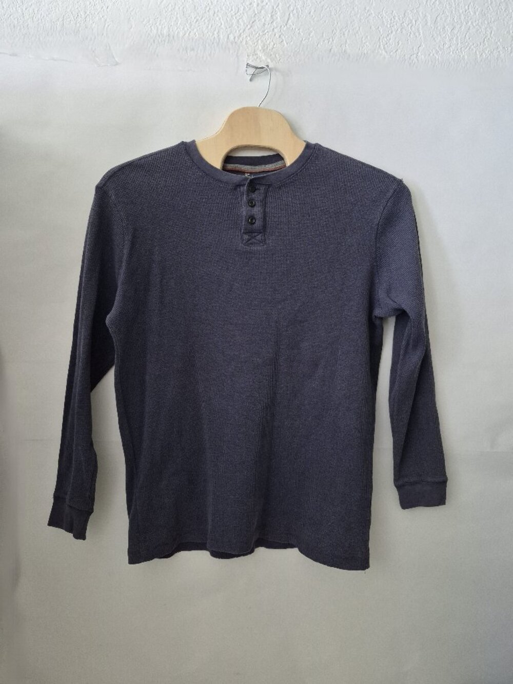 Outdoor Life Mens XLT Blue Long Sleeve Waffle Knit Thermal Crew Neck Shirt